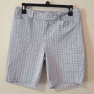 Dockers Petite Bermuda purple plaid shorts. Size 8P.